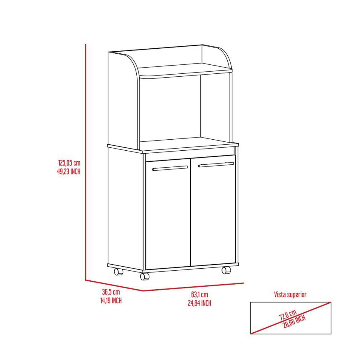 FM FURNITURE Rockford Kitchen Cart