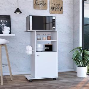 FM FURNITURE Columba White Kitchen Cart alternate view