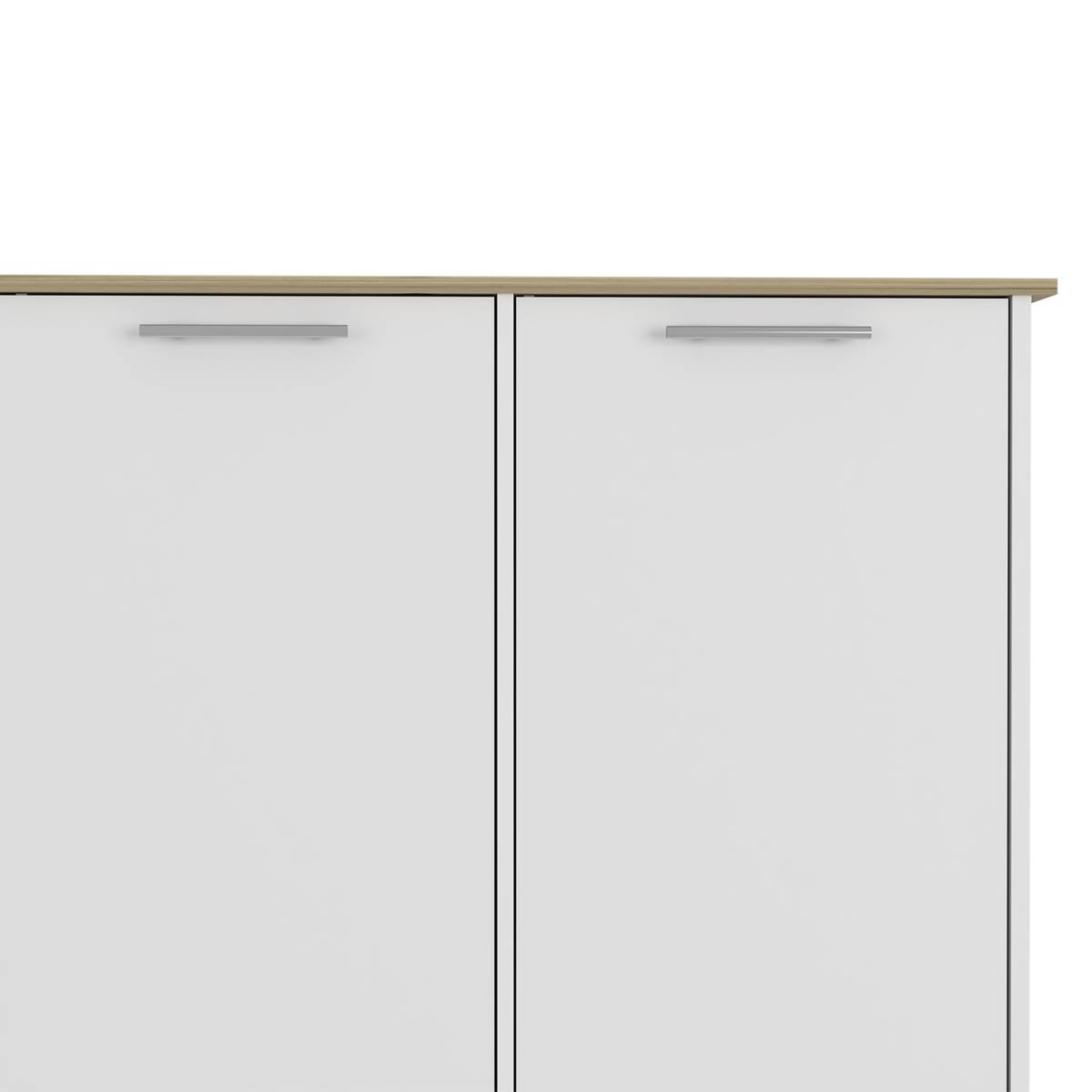 FM FURNITURE Carnation White Kitchen Island