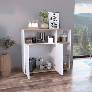 FM FURNITURE Serbia White Kitchen Island alternate view