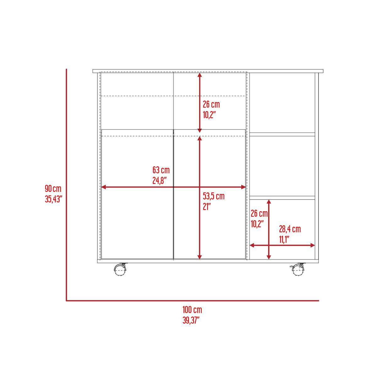 FM FURNITURE Serbia White Kitchen Island