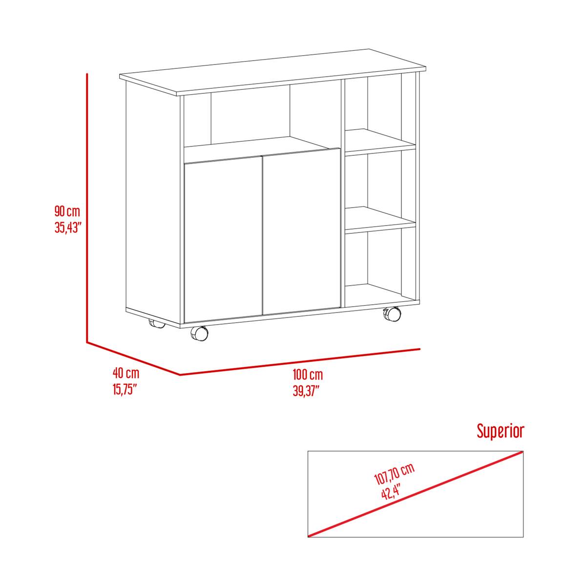 FM FURNITURE Serbia White Kitchen Island