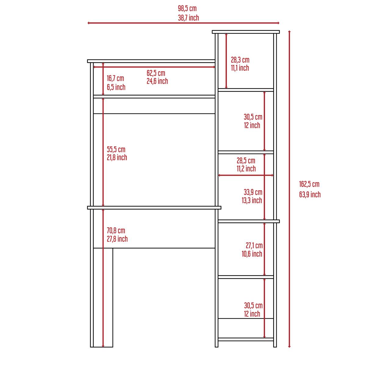 FM FURNITURE Nashville Desk W/Shelving