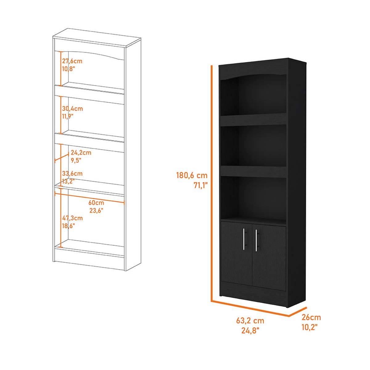 FM FURNITURE Durango 3 Shelf Bookcase