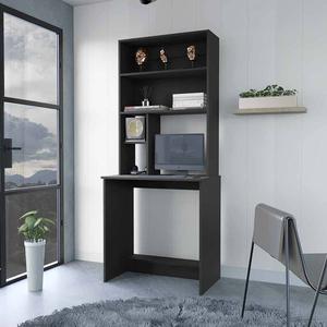 FM FURNITURE Sawgrass Black Computer Desk w/ Hutch alternate view