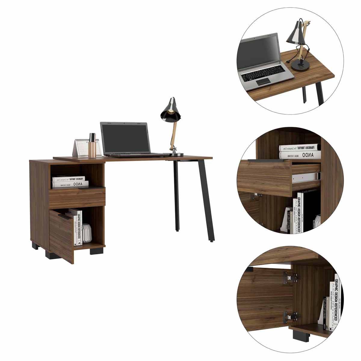 FM FURNITURE Petra Mahogany Desk