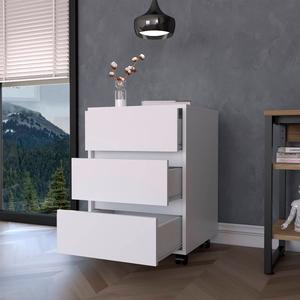 FM FURNITURE Vienna White 3-Drawer Filling Cabinet alternate view