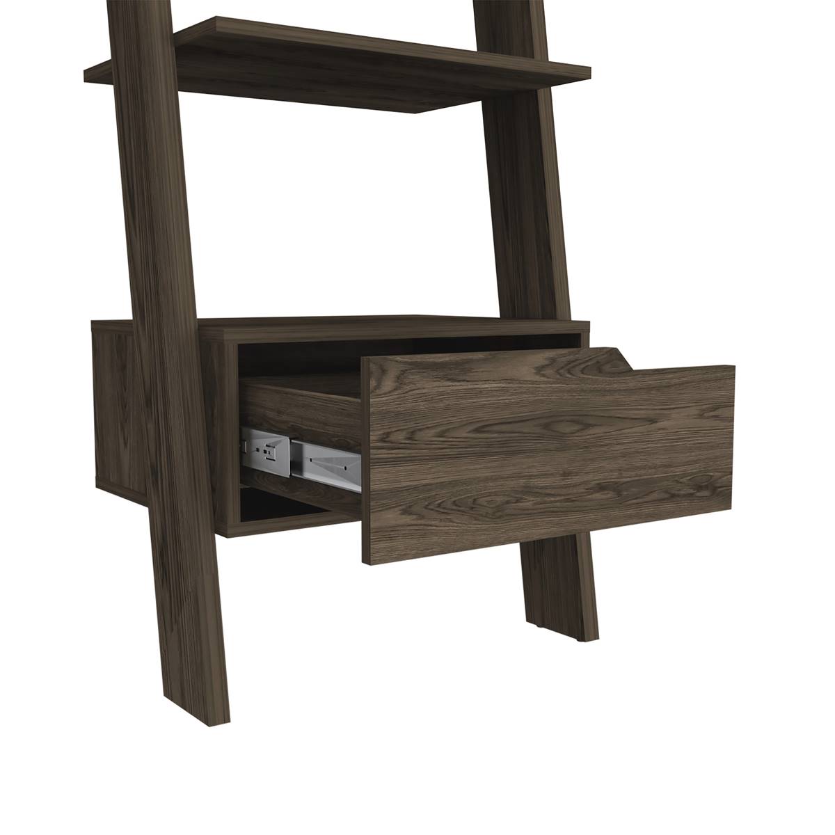 FM FURNITURE Hamburg Dark Walnut Ladder Bookcase