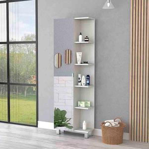 FM FURNITURE Los Angeles White Linen Cabinet w/Mirror alternate view