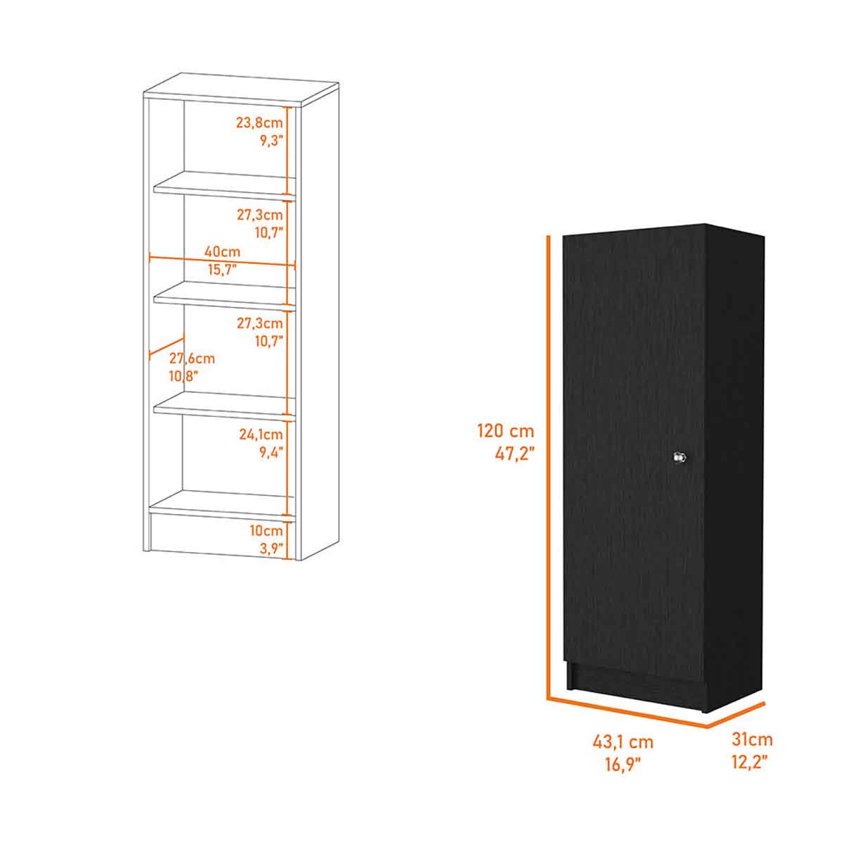 FM FURNITURE Miami 4 Shelf Pantry