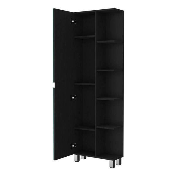 FM FURNITURE Los Angeles Black Corner Cabinet w/Mirror alternate view