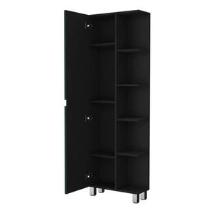 FM FURNITURE Los Angeles Black Corner Cabinet w/Mirror alternate view