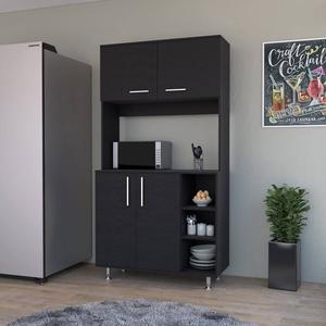 FM FURNITURE Colorado Black Wengue Pantry Cabinet alternate view