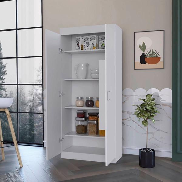 FM FURNITURE Albany White Pantry Cabinet alternate view