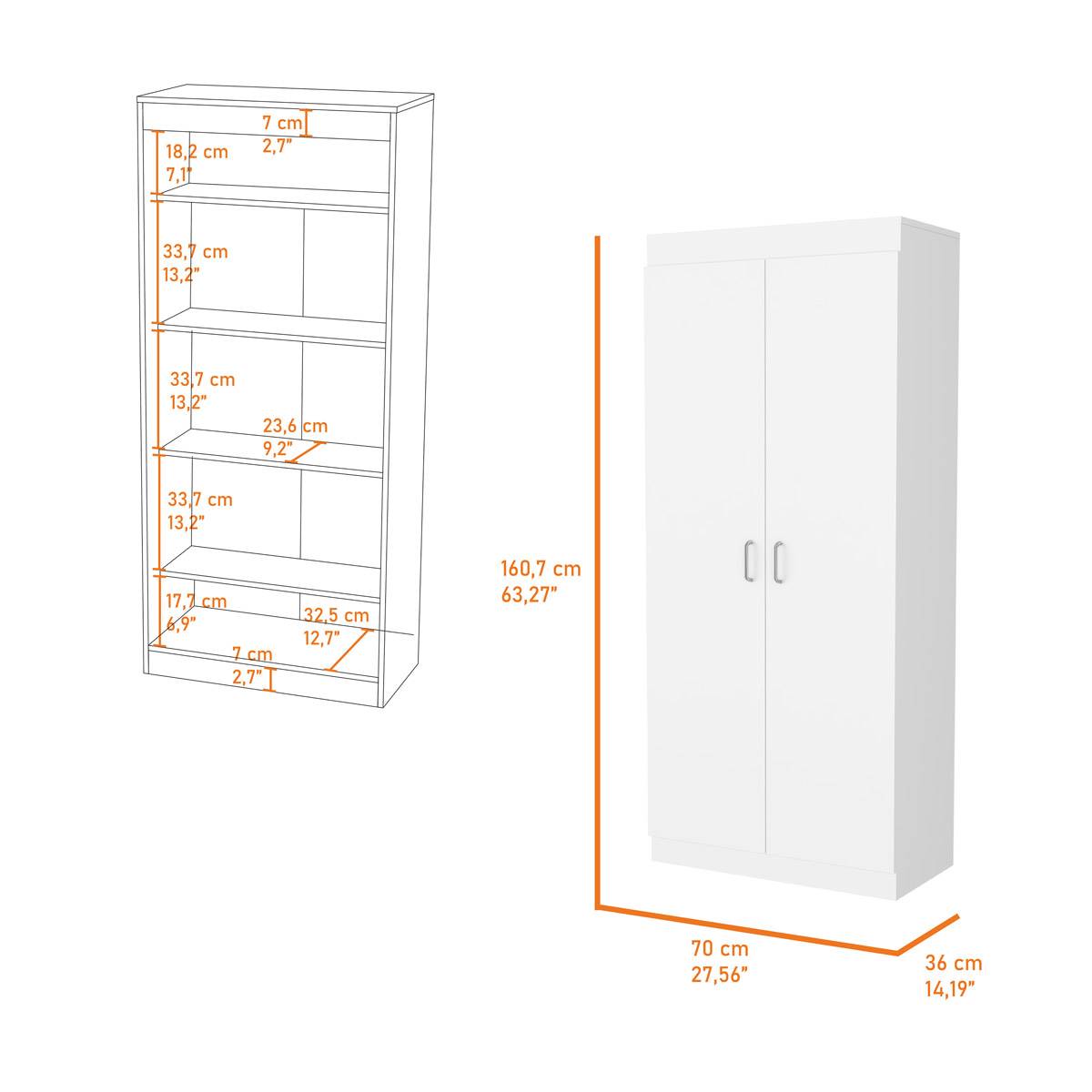 FM FURNITURE Albany White Pantry Cabinet