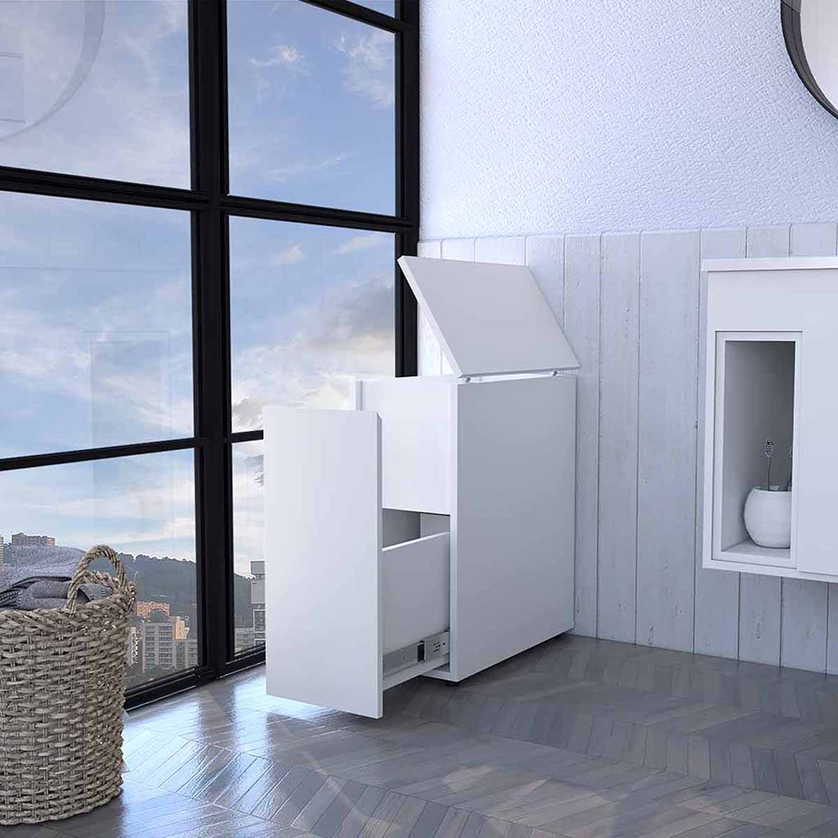 FM FURNITURE Leicester Bathroom White Storage Cabinet