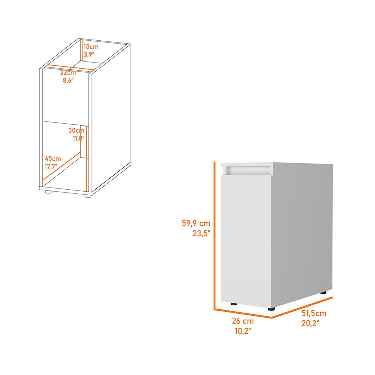 FM FURNITURE Leicester Bathroom White Storage Cabinet