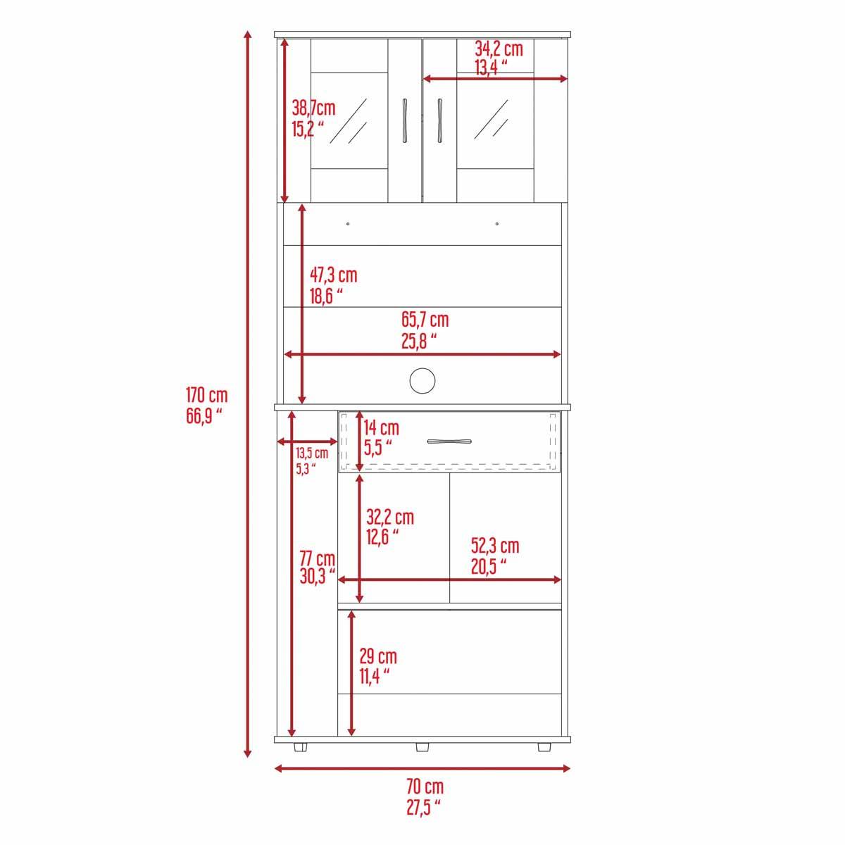 FM FURNITURE Poole White Pantry Cabinet