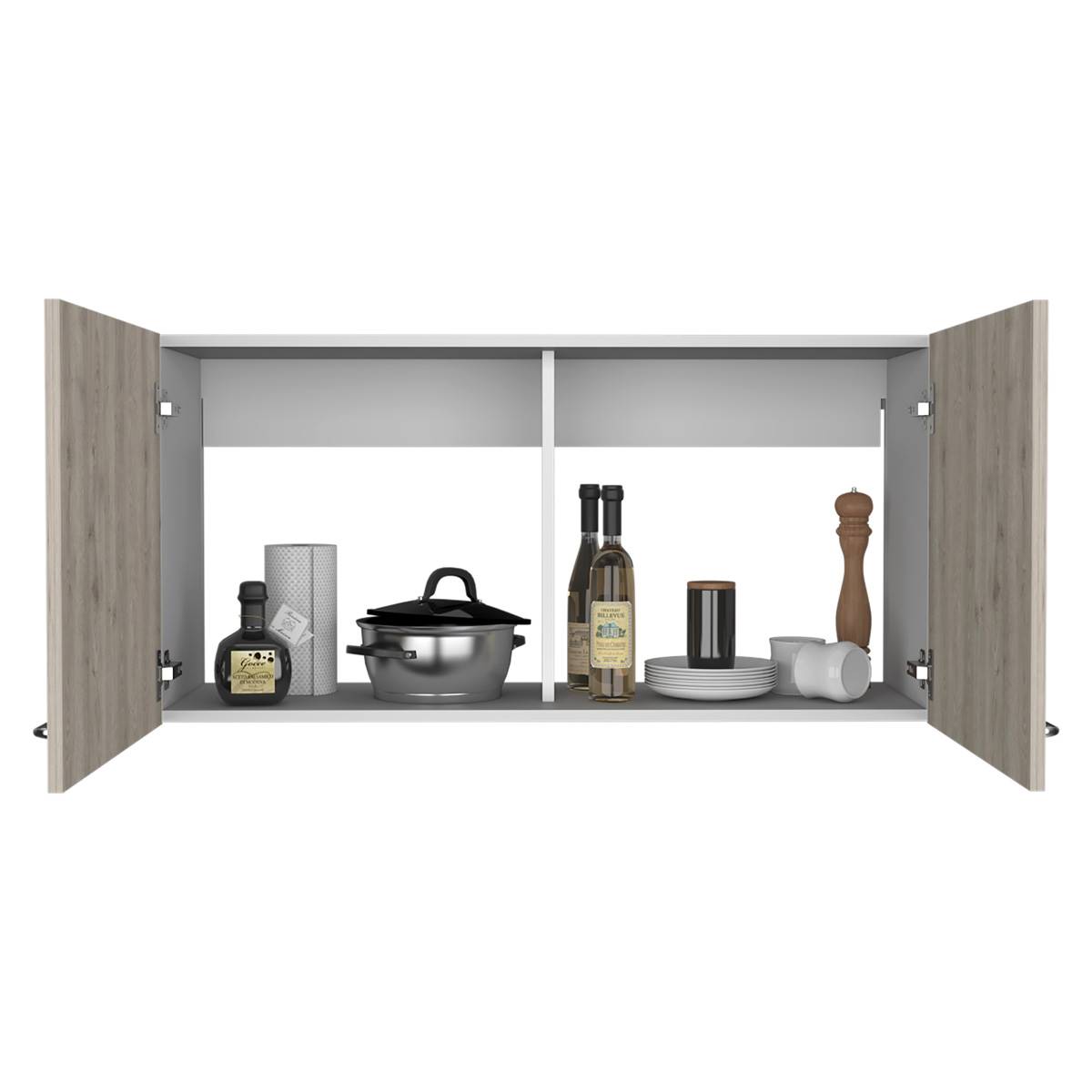 FM FURNITURE Rocco Light Grey Wall Cabinet