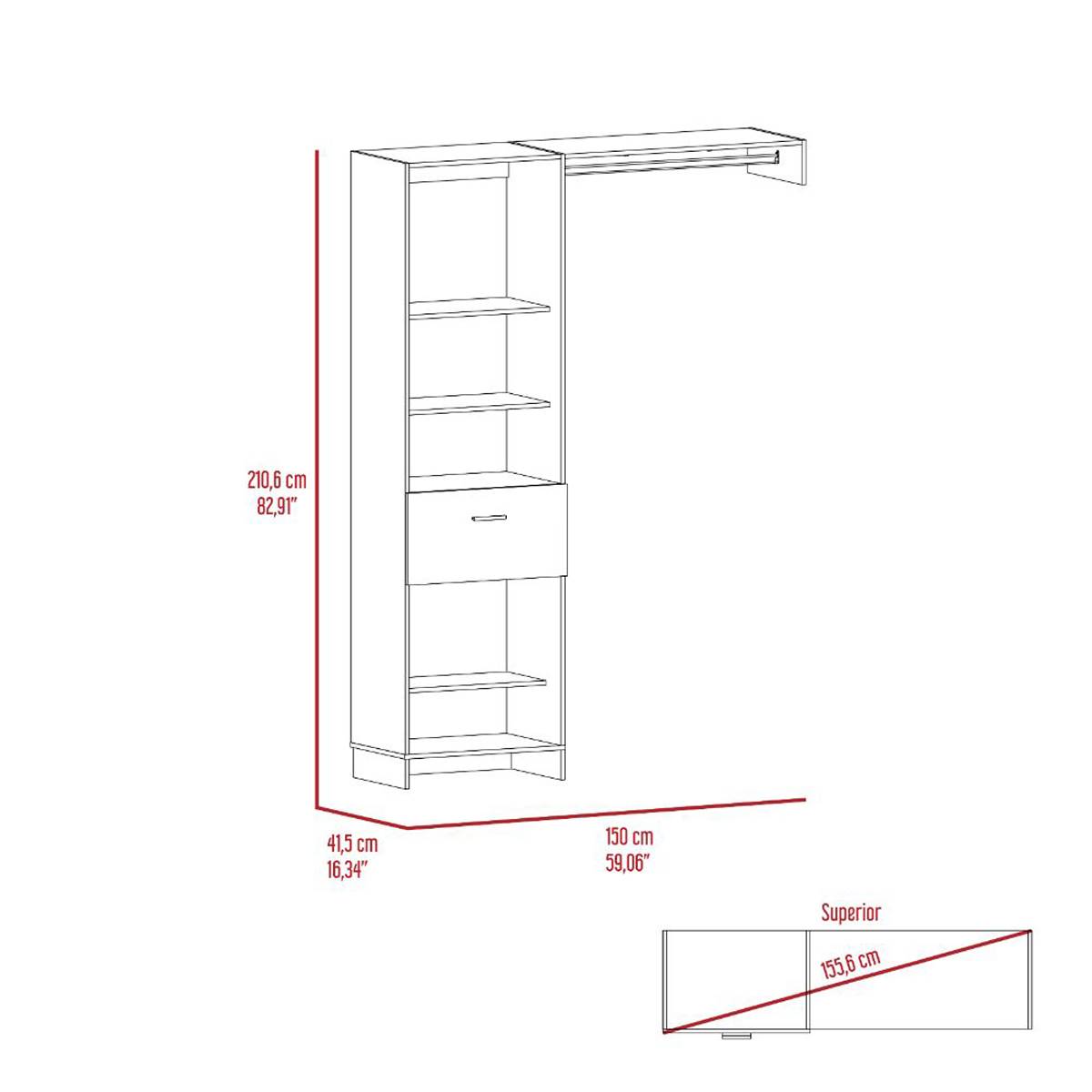 FM FURNITURE Hybrid Closet System