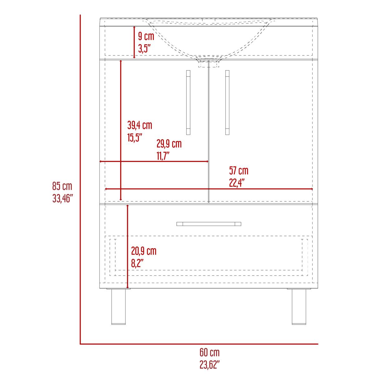 FM FURNITURE Otello Single Bathroom Vanity