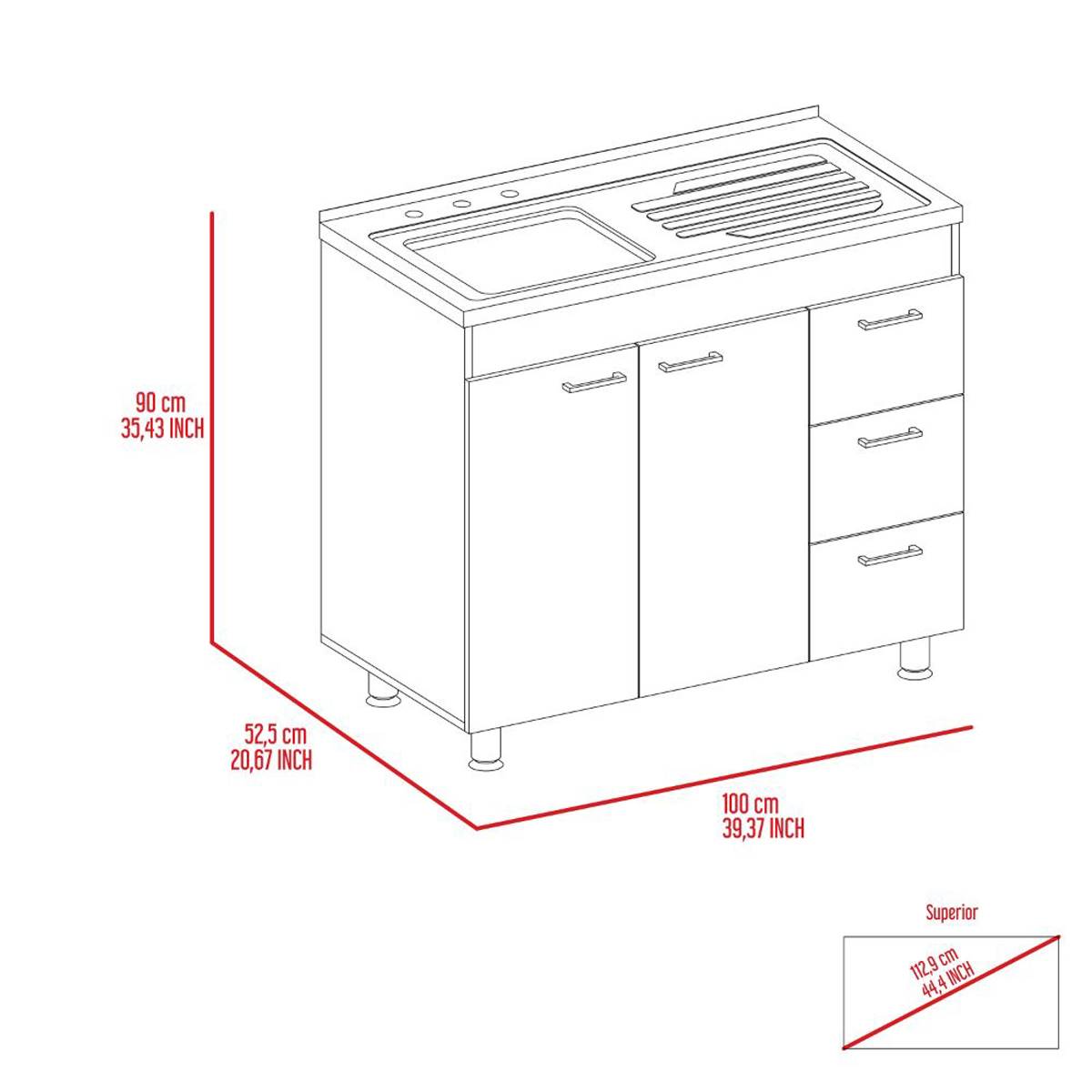 FM FURNITURE Darien White Base Cabinet