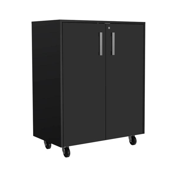 FM FURNITURE Lewis Black Wengue Storage Cabinet Base