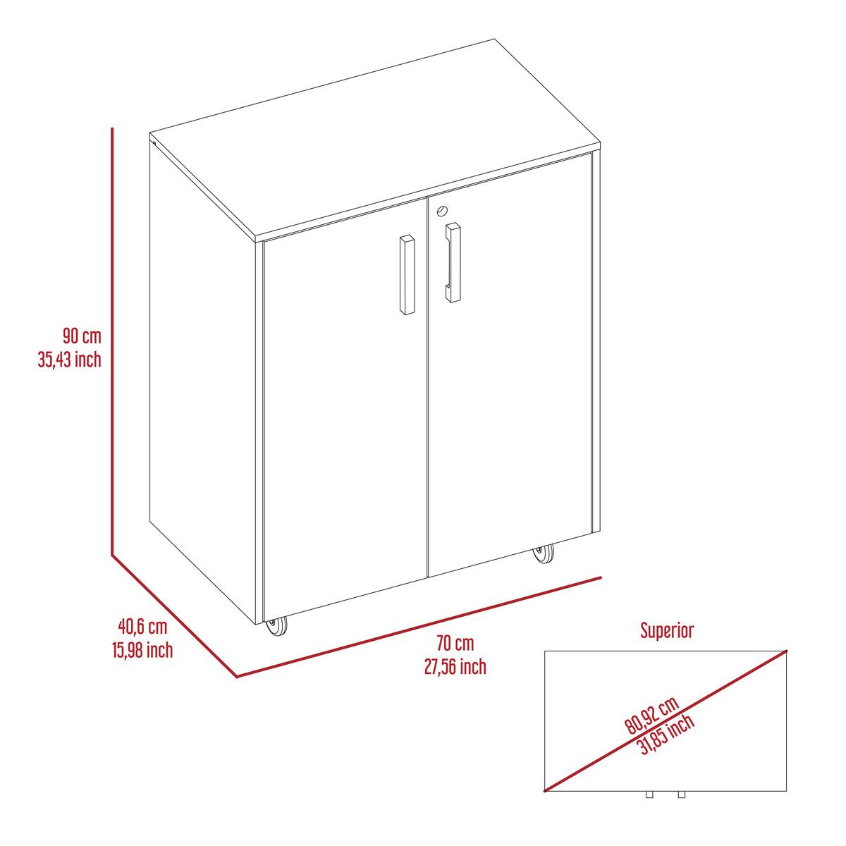 FM FURNITURE Lewis Black Wengue Storage Cabinet Base