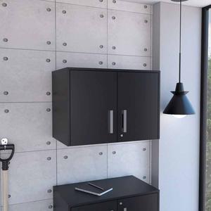 FM FURNITURE Penny Black Storage Wall Cabinet alternate view