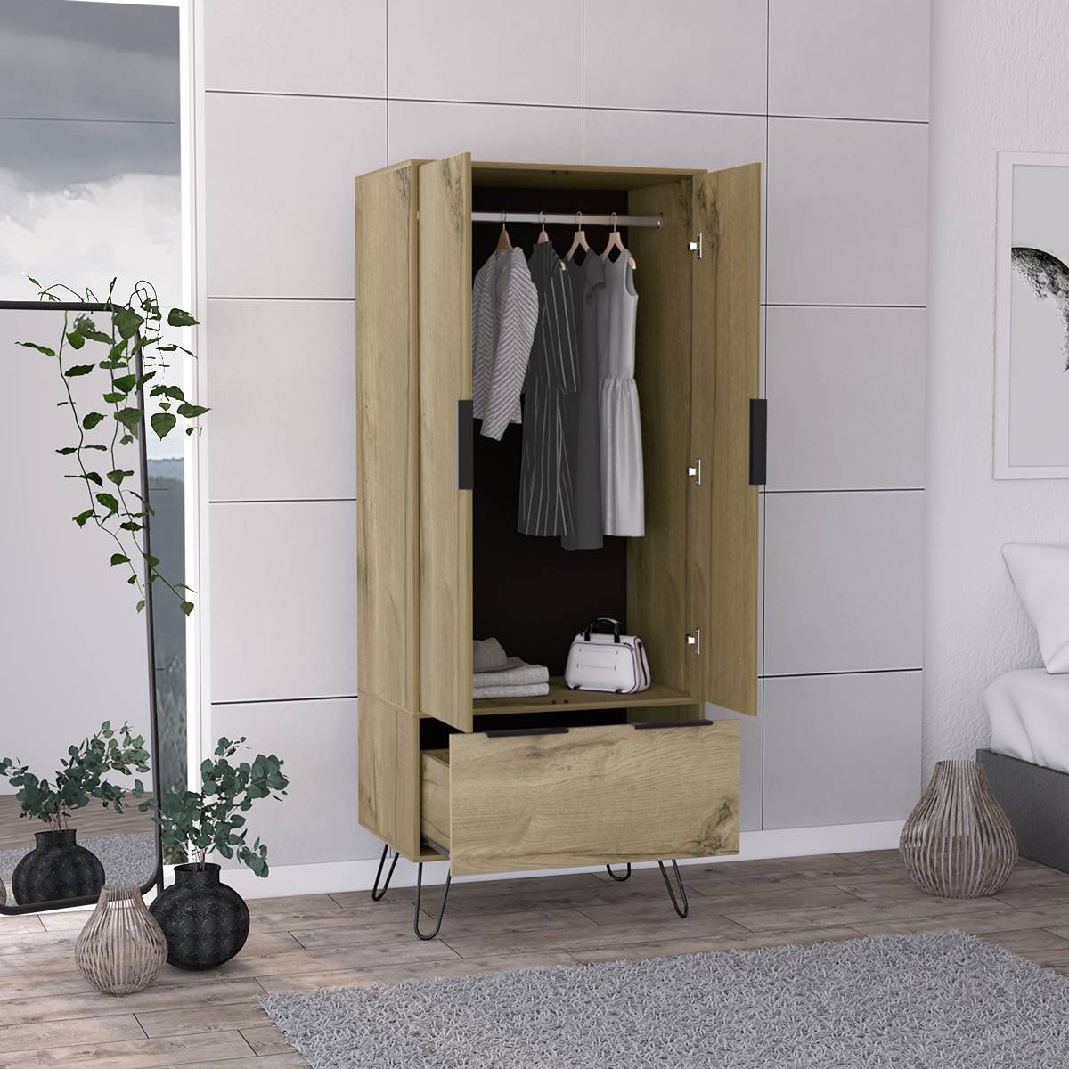 FM FURNITURE Camerun Light Oak Closet