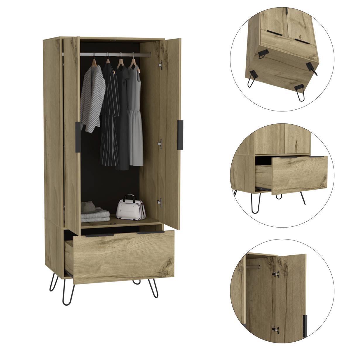 FM FURNITURE Camerun Light Oak Closet