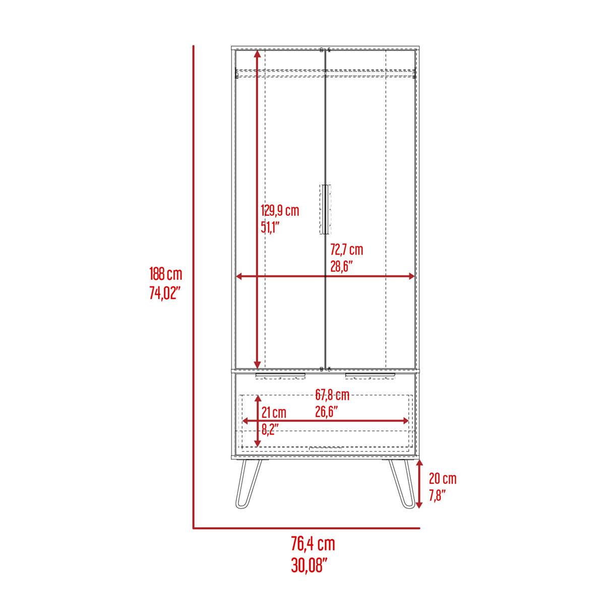 FM FURNITURE Camerun Light Oak Closet