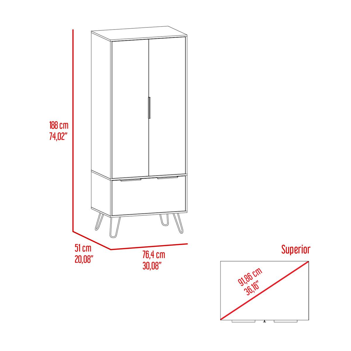 FM FURNITURE Camerun Light Oak Closet