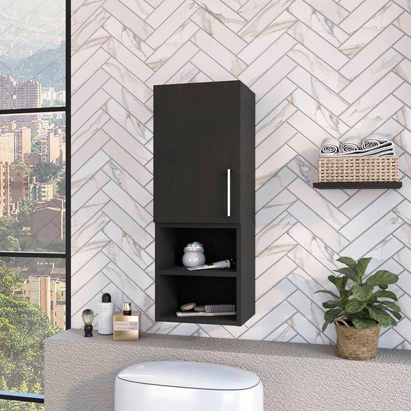 FM FURNITURE Praia Black Medicine Cabinet alternate view