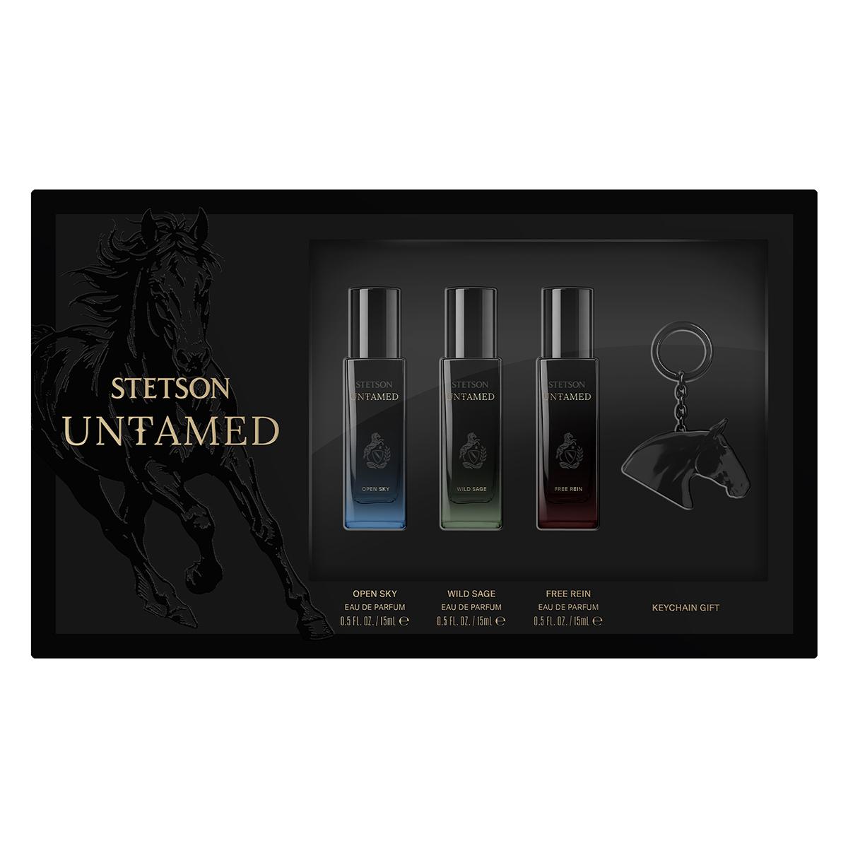 Stetson Untamed 3-Pc Gift Set + Keychain Gift, One Size, Multi-pack
