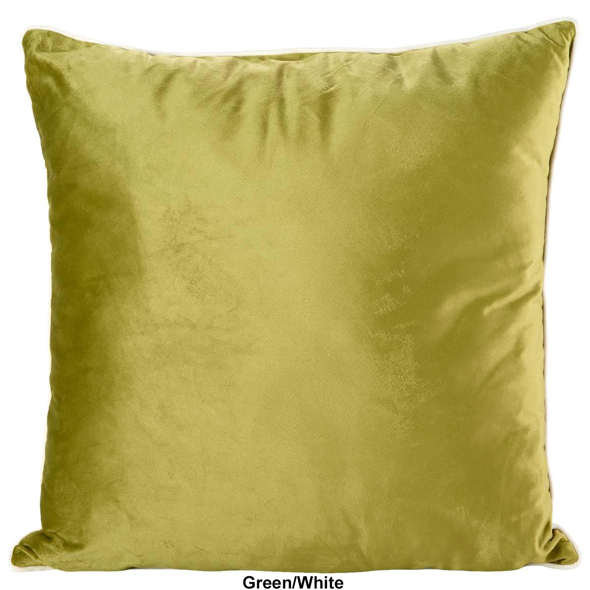 Velvet W/ Contrasting Piping Decorative Pillow - 20x20