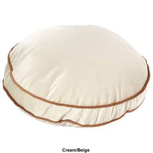 Velvet w/ Contrasting Piping Round Decorative Pillow - 14x14 alternate view
