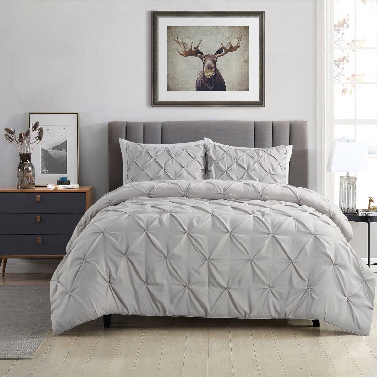 Videri Home Diamond Pintucked Comforter Set