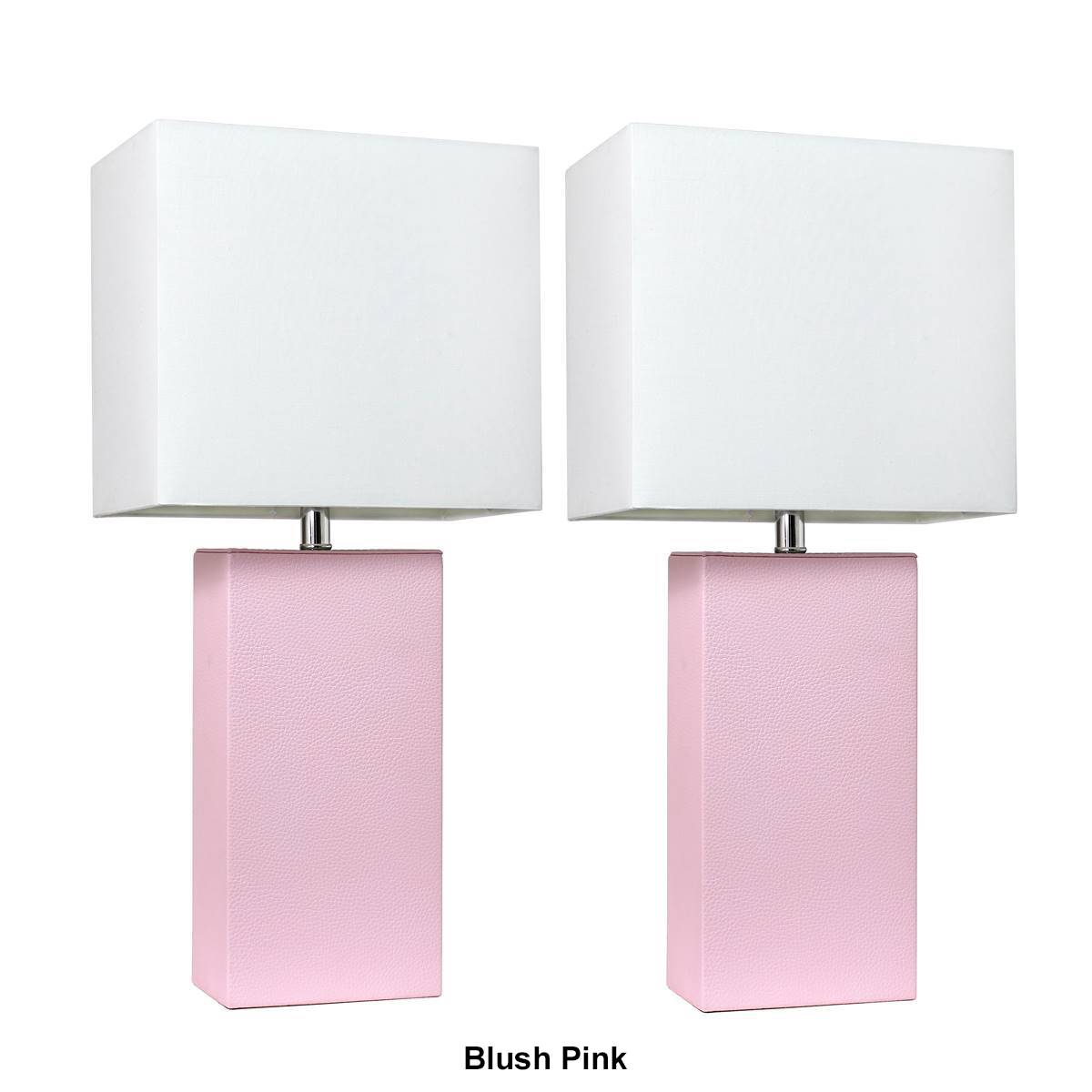 Elegant Designs(tm) Modern Leather Table Lamps - Set Of 2