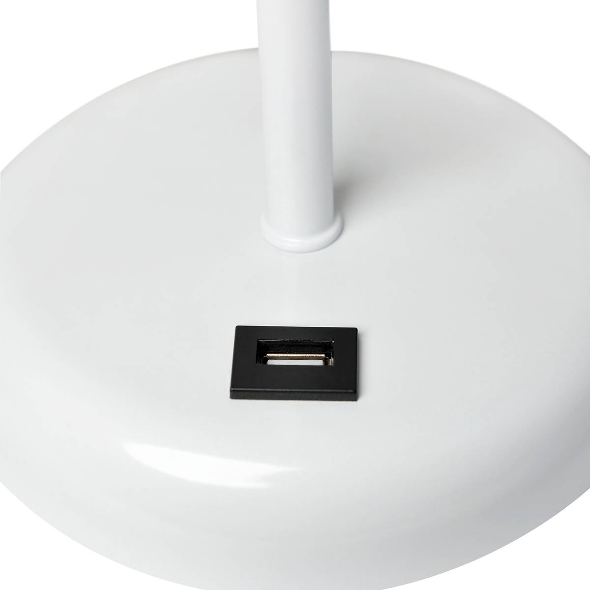 LimeLights White Stick Lamp W/USB Charge Port/Aqua Shade-Set Of 2