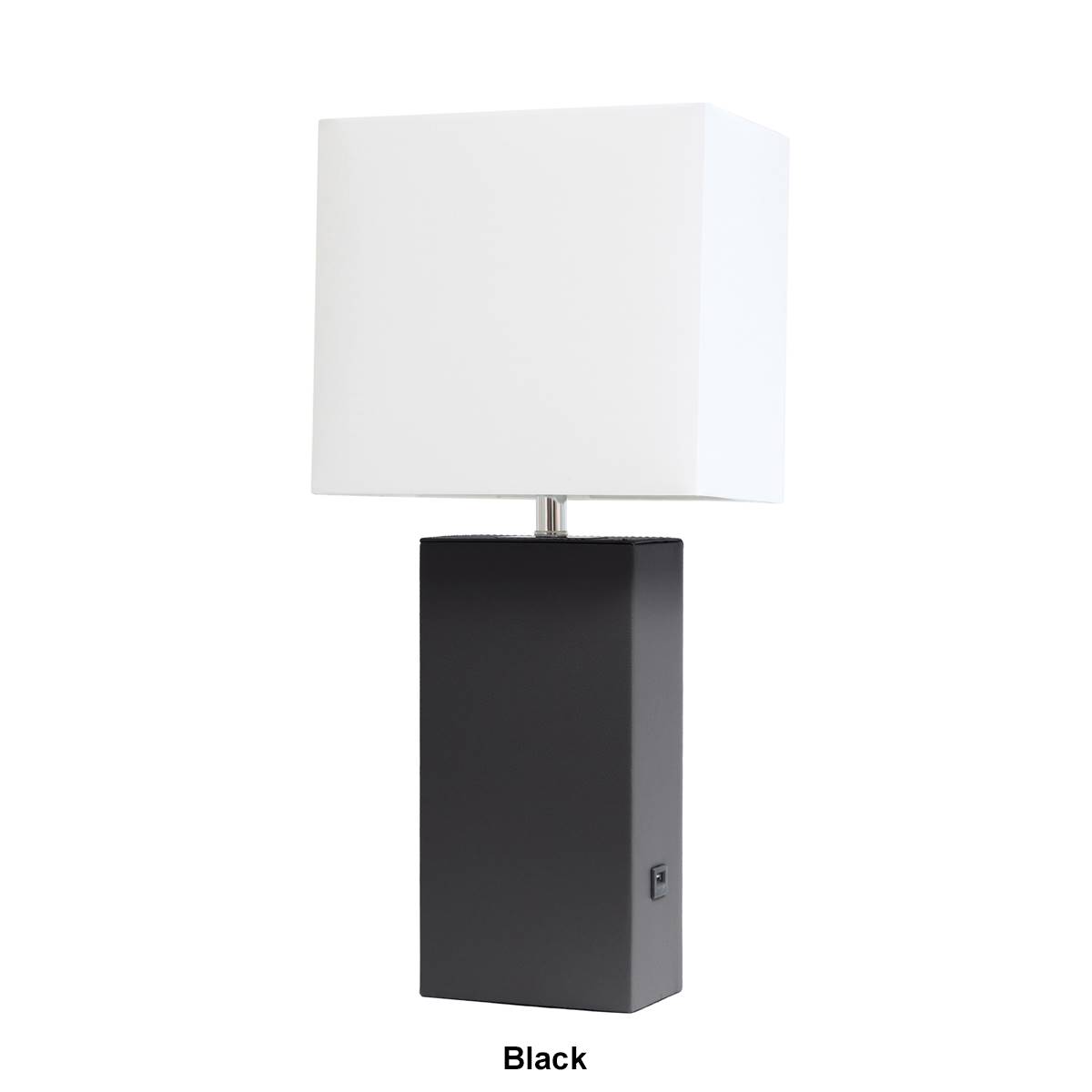 Lalia Home Lexington 21in. Leather Base Table Lamp W/USB Port