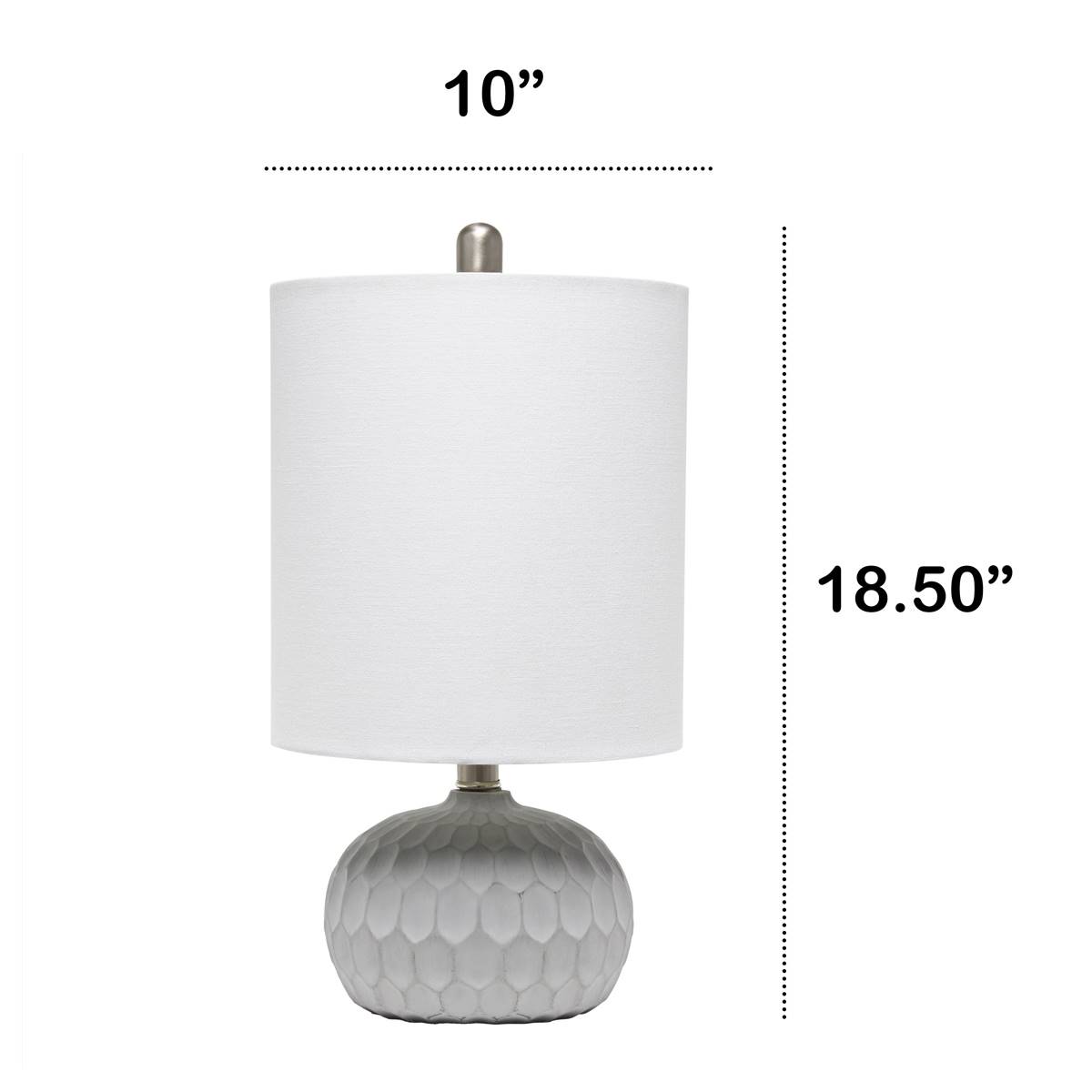 Lalia Home Organix Concrete Thumbprint Table Lamp W/Fabric Shade