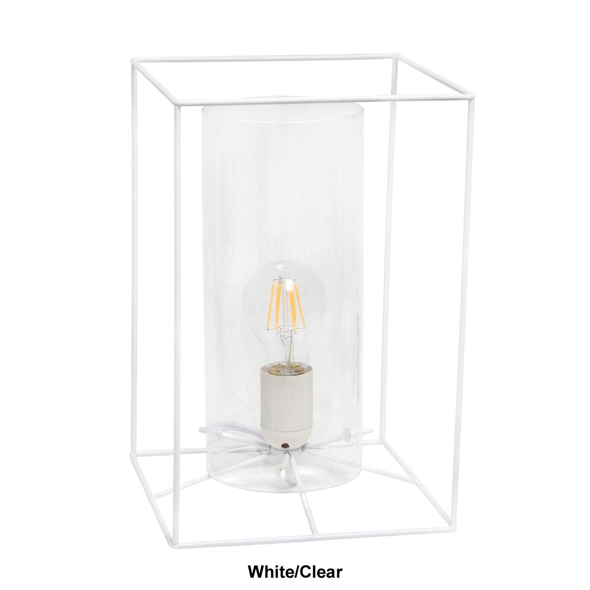 Lalia Home Studio Loft Large Table Lamp W/Cylinder Glass Shade