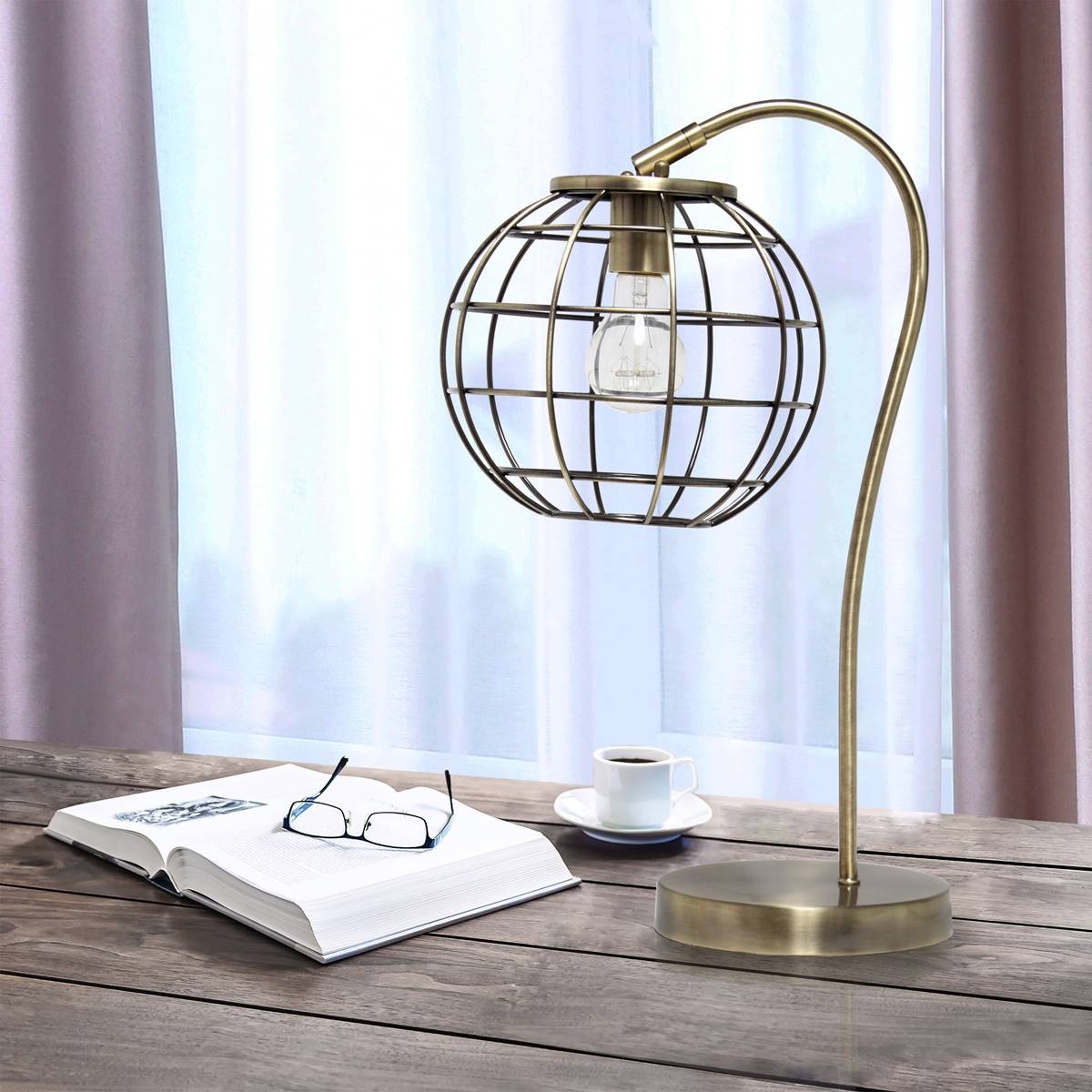Lalia Home Studio Loft Arched Metal Cage Table Lamp