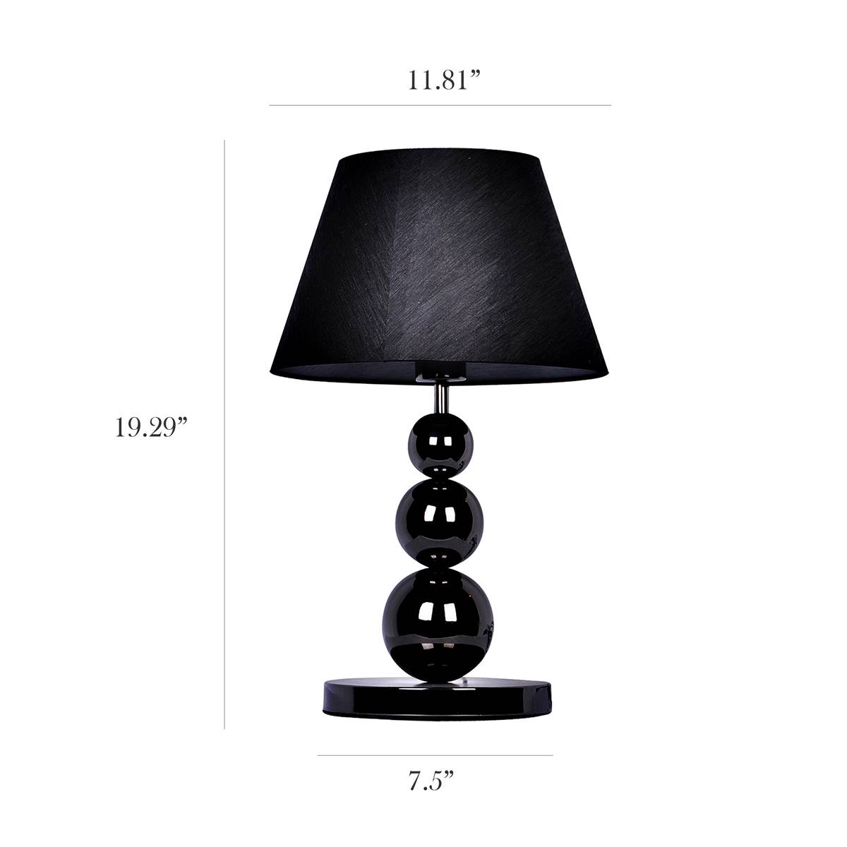 Elegant Designs Pearl Black Chrome Metal Three Tier Ball Lamp