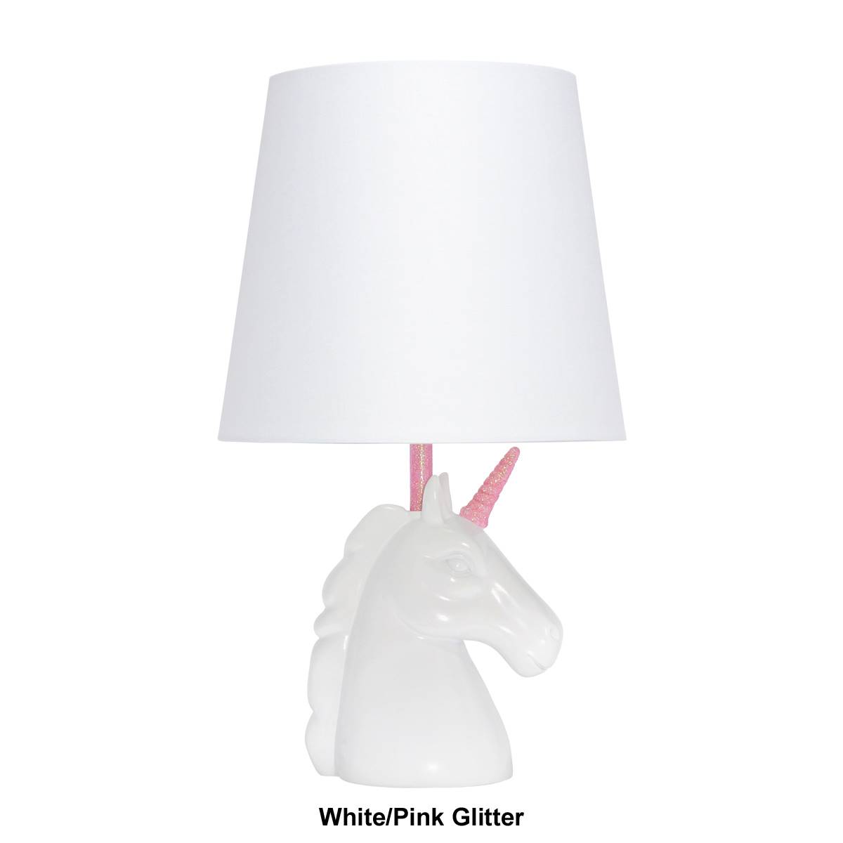 Simple Designs Sparkling Unicorn Table Lamp W/Shade