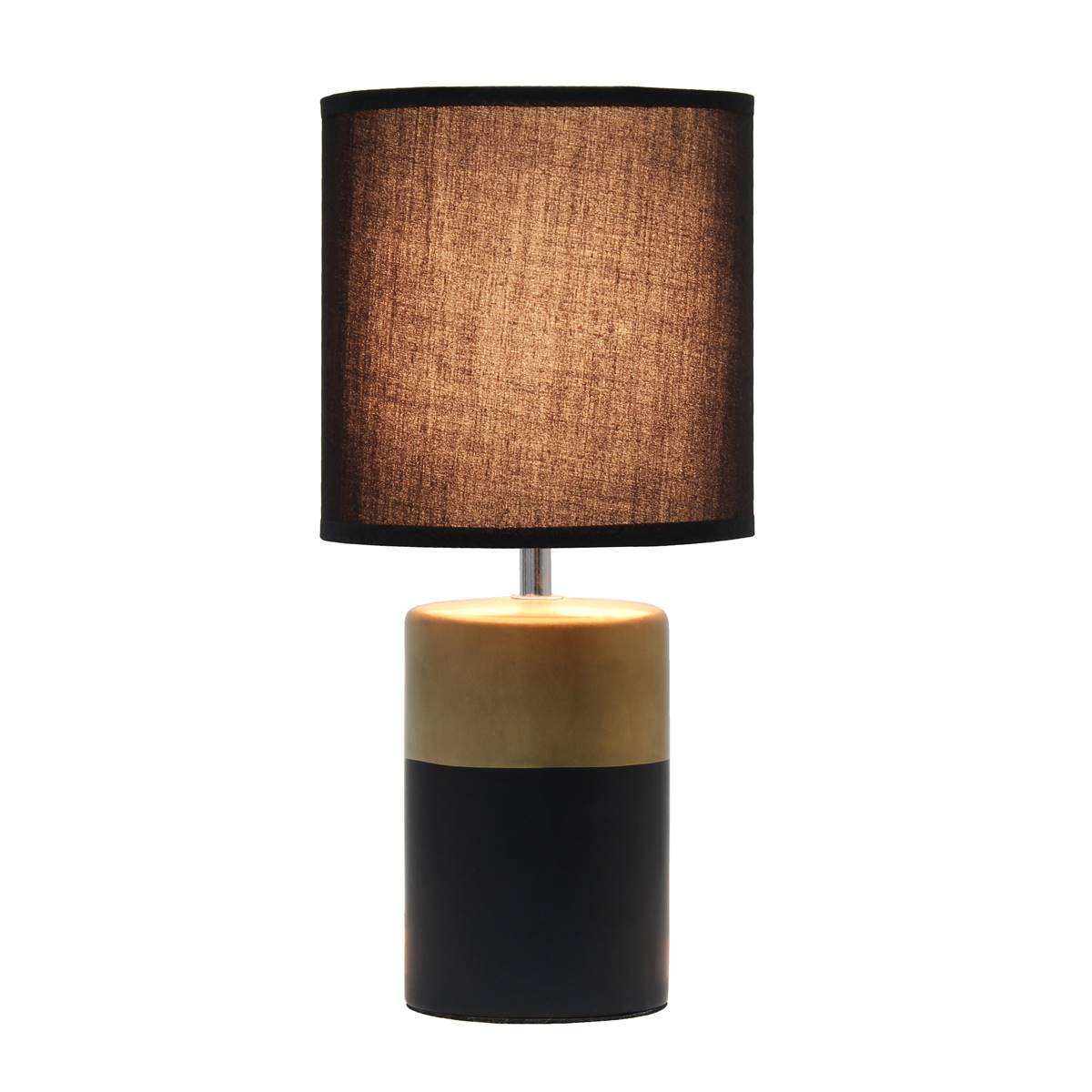 Simple Designs 2-Toned Basics Table Lamp W/Drum Shade