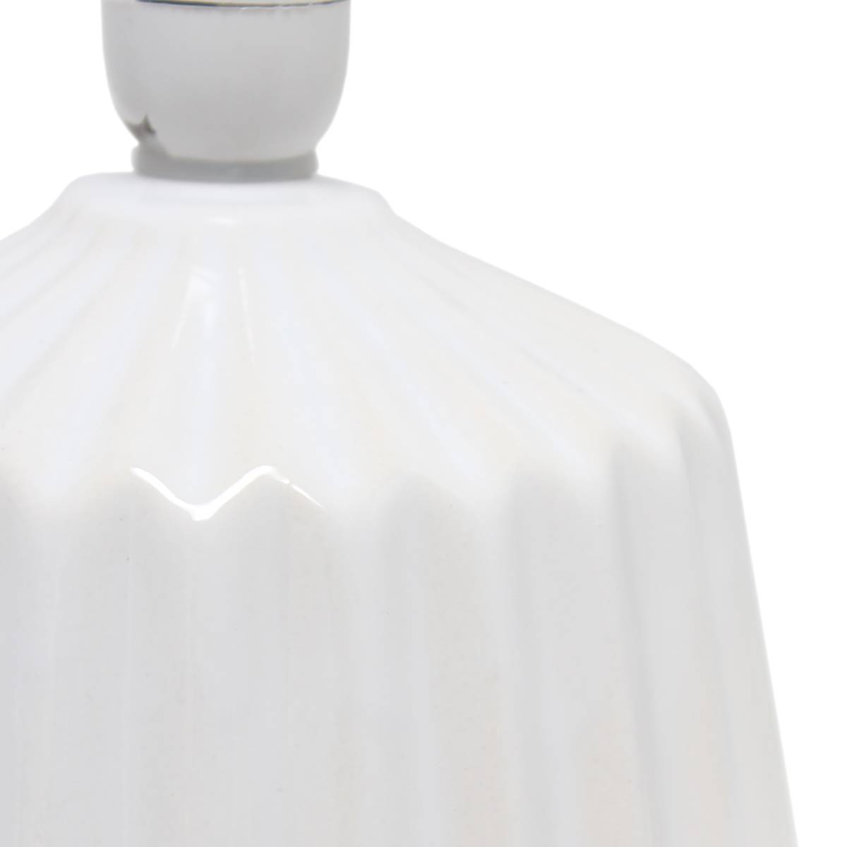 Simple Designs Petite Off White Ceramic Pleated Base Table Lamp