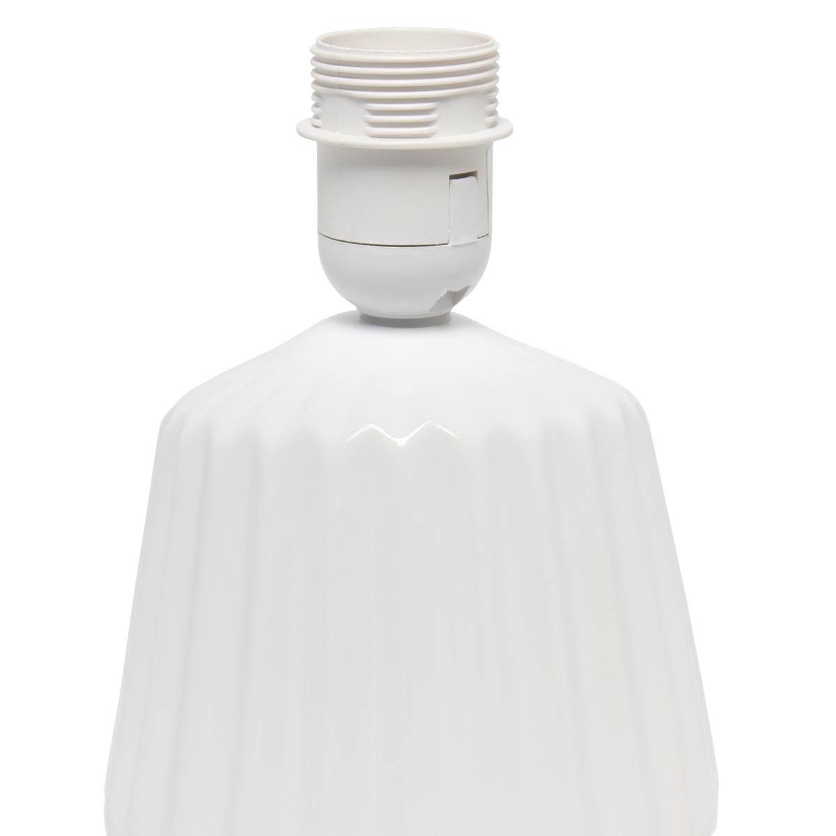Simple Designs Petite Off White Ceramic Pleated Base Table Lamp