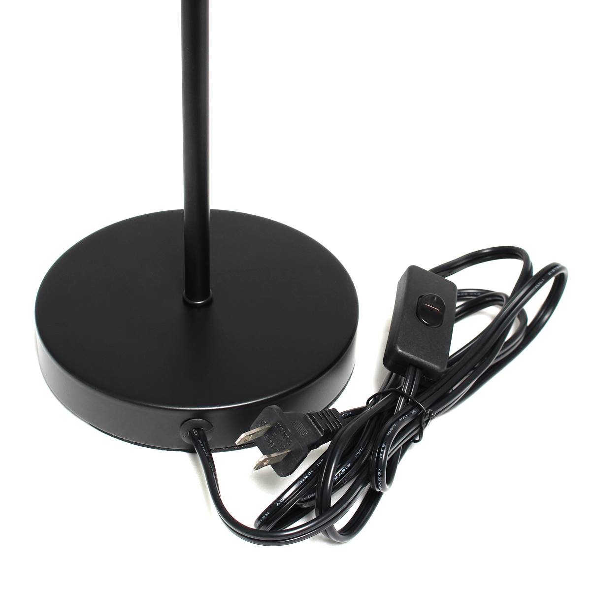 Simple Designs Black Stick Lamp W/White Fabric Drum Shade